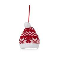 Knitted Red Nordic Hat Tree Decoration