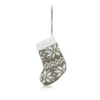 Knitted Grey Nordic Stocking Tree Decoration