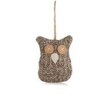Knitted Grey Owl Tree Decoration