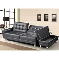 Knightsbridge Sofa Bed with Storage Ottoman Black