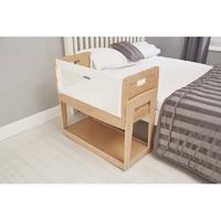 Knuma Huddle 4-in-1 Bedside Crib-Natural Beech Including FREE Kiddies Kingdom Deluxe Mattress