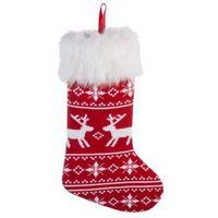 Knitted Skandi Faux Fur Cuff Stocking