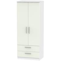 Knightsbridge Kaschmir Matt and White Wardrobe - 2ft 6in with 2 Drawer