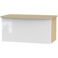 Knightsbridge High Gloss White and Oak Blanket Box