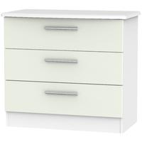 Knightsbridge Kaschmir Matt and White Chest of Drawer - 3 Drawer