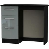 Knightsbridge High Gloss Grey and Black Dressing Table - Vanity Knee Hole