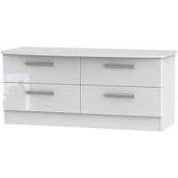 Knightsbridge High Gloss White Bed Box - 4 Drawer