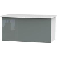 Knightsbridge High Gloss Grey and White Blanket Box