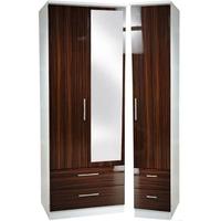 Knightsbridge Ebony Triple Wardrobe with Drawer and Mirror