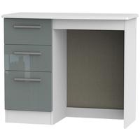 knightsbridge high gloss grey and white dressing table vanity knee hol ...