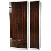 Knightsbridge Ebony Triple Wardrobe with 2 Drawer