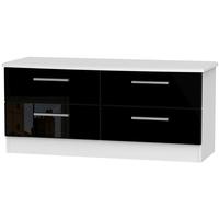 Knightsbridge High Gloss Black and White Bed Box - 4 Drawer