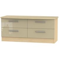 Knightsbridge High Gloss Mushroom and Oak Bed Box - 4 Drawer