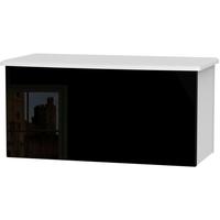 knightsbridge high gloss black and white blanket box