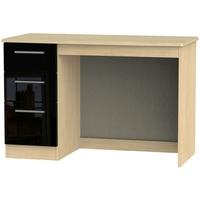 Knightsbridge High Gloss Black and Oak Desk - 3 Drawer