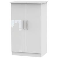 knightsbridge high gloss white wardrobe 2ft 6in plain midi