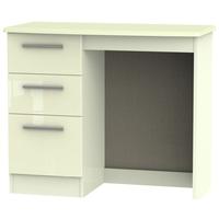 Knightsbridge High Gloss Cream Dressing Table - Vanity Knee Hole