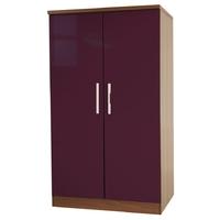 Knightsbridge Aubergine Wardrobe - 2ft 6in Plain Midi