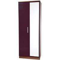 Knightsbridge Aubergine Wardrobe - Tall 2ft 6in with Mirror