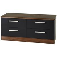 Knightsbridge High Gloss Black Bed Box - 4 Drawer