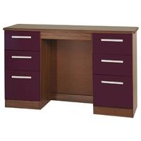 knightsbridge aubergine dressing table knee hole double pedestal