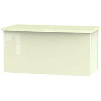 Knightsbridge High Gloss Cream Blanket Box