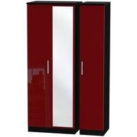 knightsbridge ruby triple wardrobe tall with mirror