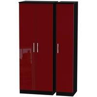 knightsbridge ruby triple wardrobe tall plain