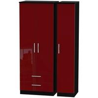 Knightsbridge Ruby Triple Wardrobe - Tall with 2 Drawer