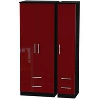 knightsbridge ruby triple wardrobe tall with drawer