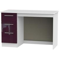 Knightsbridge High Gloss Aubergine and White Desk - 3 Drawer