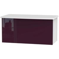 Knightsbridge High Gloss Aubergine and White Blanket Box