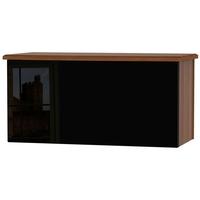 Knightsbridge High Gloss Black and Noche Walnut Blanket Box