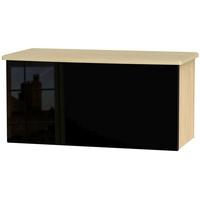 Knightsbridge High Gloss Black and Oak Blanket Box