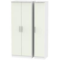 knightsbridge kaschmir matt and white triple wardrobe tall plain