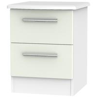 knightsbridge kaschmir matt and white bedside cabinet 2 drawer locker