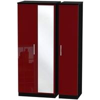 Knightsbridge Ruby Triple Wardrobe with Mirror