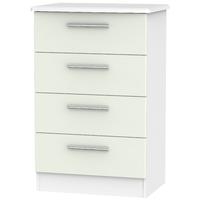 knightsbridge kaschmir matt and white chest of drawer 4 drawer midi