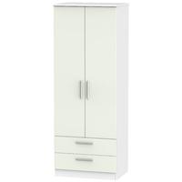 Knightsbridge Kaschmir Matt and White Wardrobe - Tall 2ft 6in with 2 Drawer