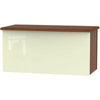 Knightsbridge High Gloss Cream and Noche Walnut Blanket Box