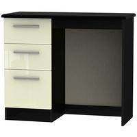 knightsbridge high gloss cream and black dressing table vanity knee ho ...