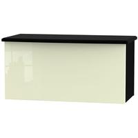 Knightsbridge High Gloss Cream and Black Blanket Box