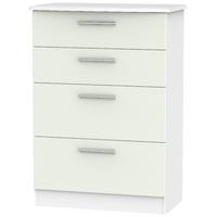 knightsbridge kaschmir matt and white chest of drawer 4 drawer deep