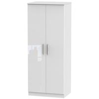 knightsbridge high gloss white wardrobe 2ft 6in plain