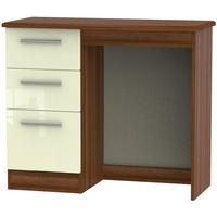 Knightsbridge High Gloss Cream and Noche Walnut Dressing Table - Vanity Knee Hole