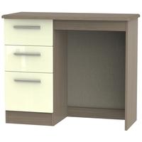 knightsbridge high gloss cream and toronto walnut dressing table vanit ...