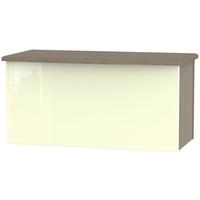 Knightsbridge High Gloss Cream and Toronto Walnut Blanket Box