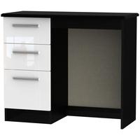 Knightsbridge High Gloss White and Black Dressing Table - Vanity Knee Hole