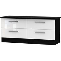 Knightsbridge High Gloss White and Black Bed Box - 4 Drawer