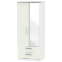 knightsbridge kaschmir matt and white wardrobe 2ft 6in with 2 drawer a ...